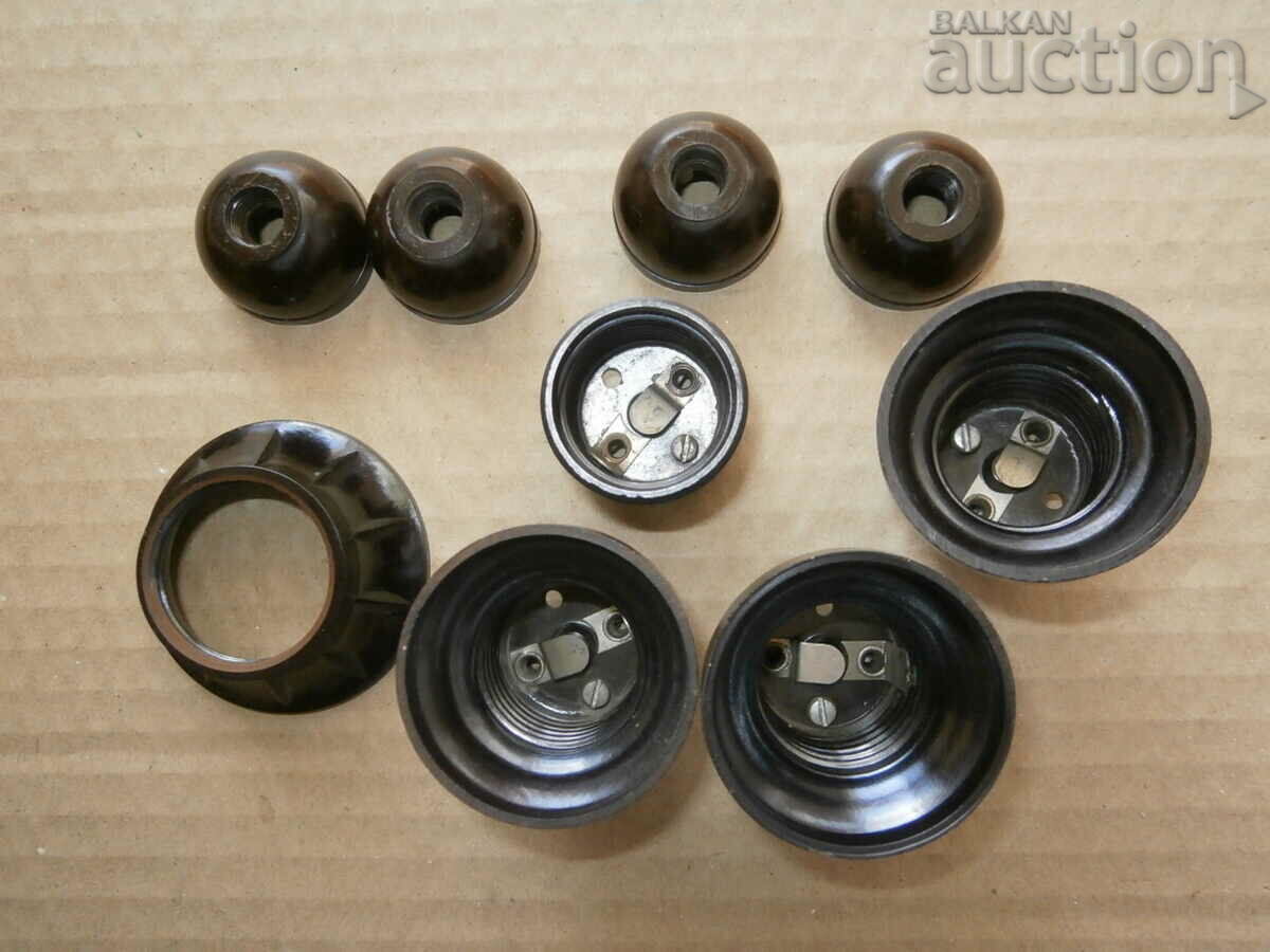 Auction  old bakelite monophase sockets console lamp socket