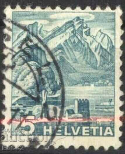 Клеймована марка Пейзаж Планина 1936 от Швейцария