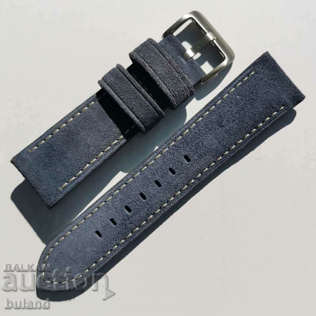 New Condor Blue Leather French Strap 22mm Condor