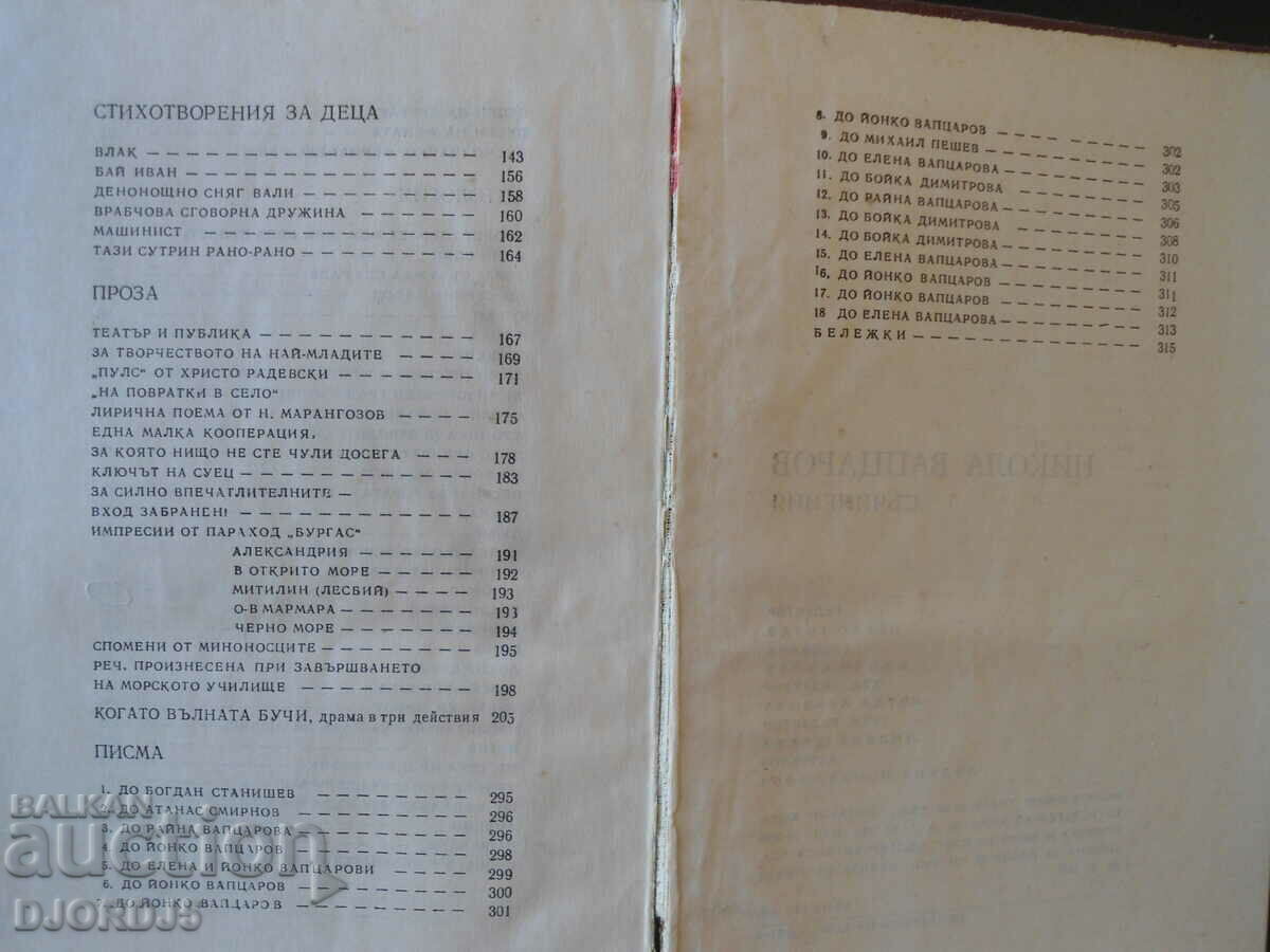 Delivery of Nikola Vaptsarov, Works Delivery of Nikola Vaptsarov, Works