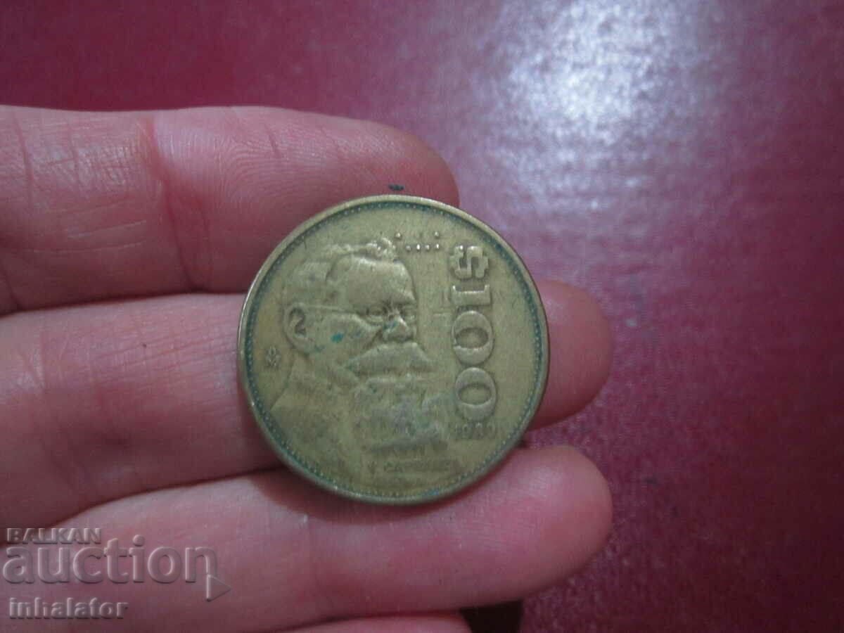 1989 100 pesos Mexic