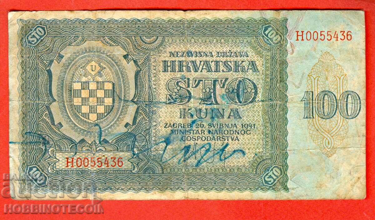CROATIA CROATIA CROATIA 100 Kuni issue 1941