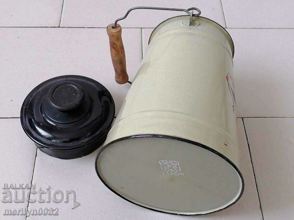 Delivery of Enamel juice jug with lid, milk jug, hand painted vessel Delivery of Enamel juice jug with lid, milk jug, hand painted vessel