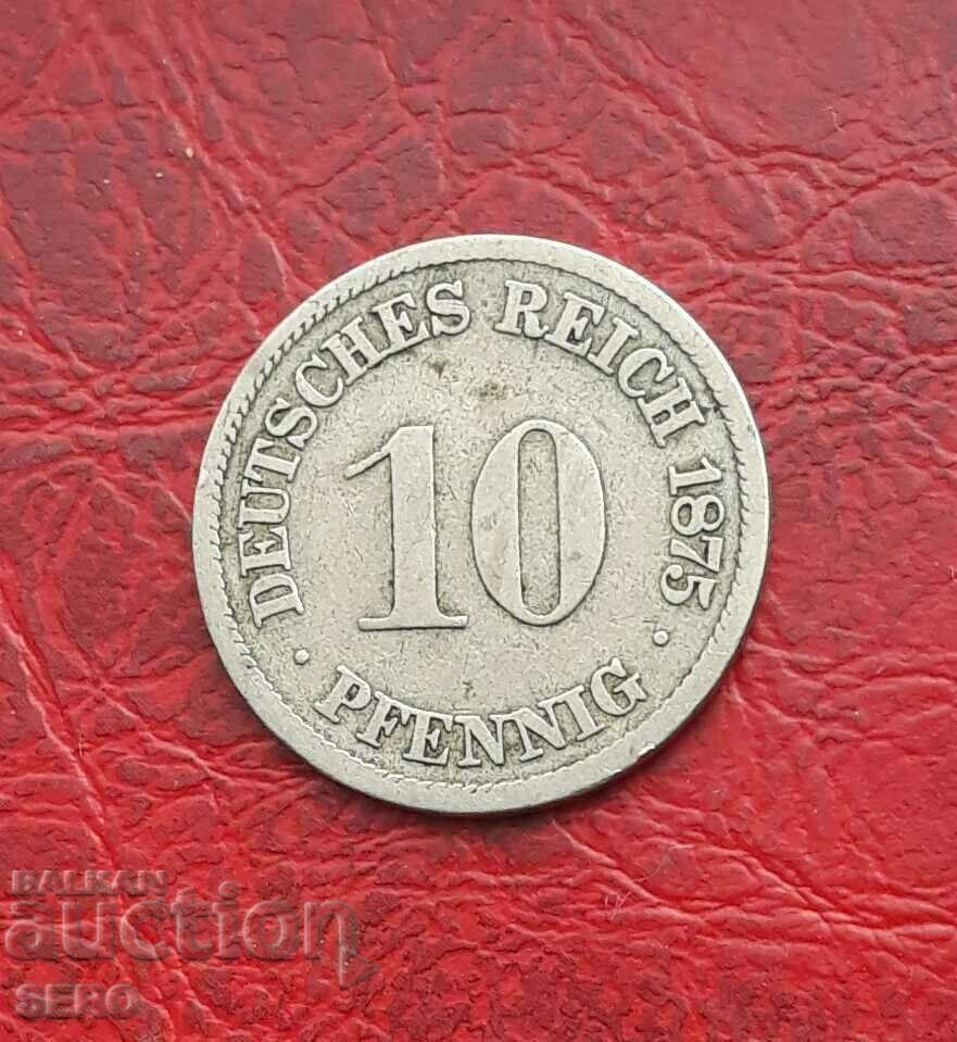 Germany-10 Pfennig 1875 J-Hamburg
