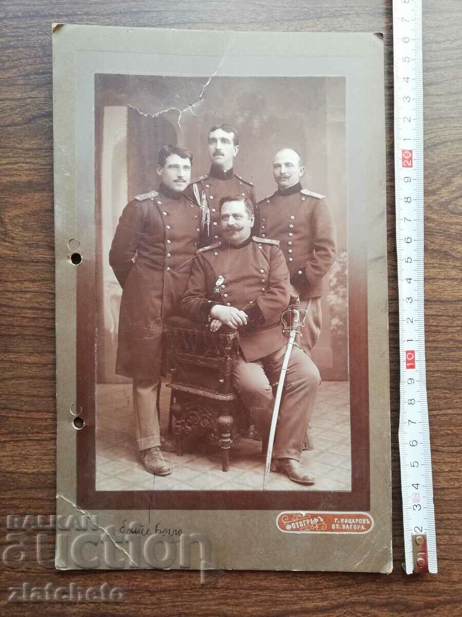 Fotografie veche din carton - militară
