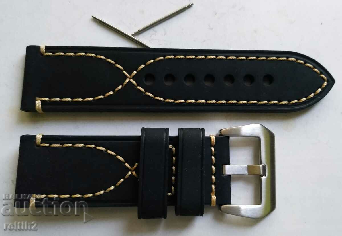 Black leather strap 26mm