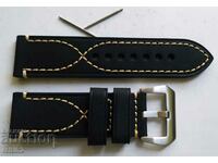 Black leather strap 26mm