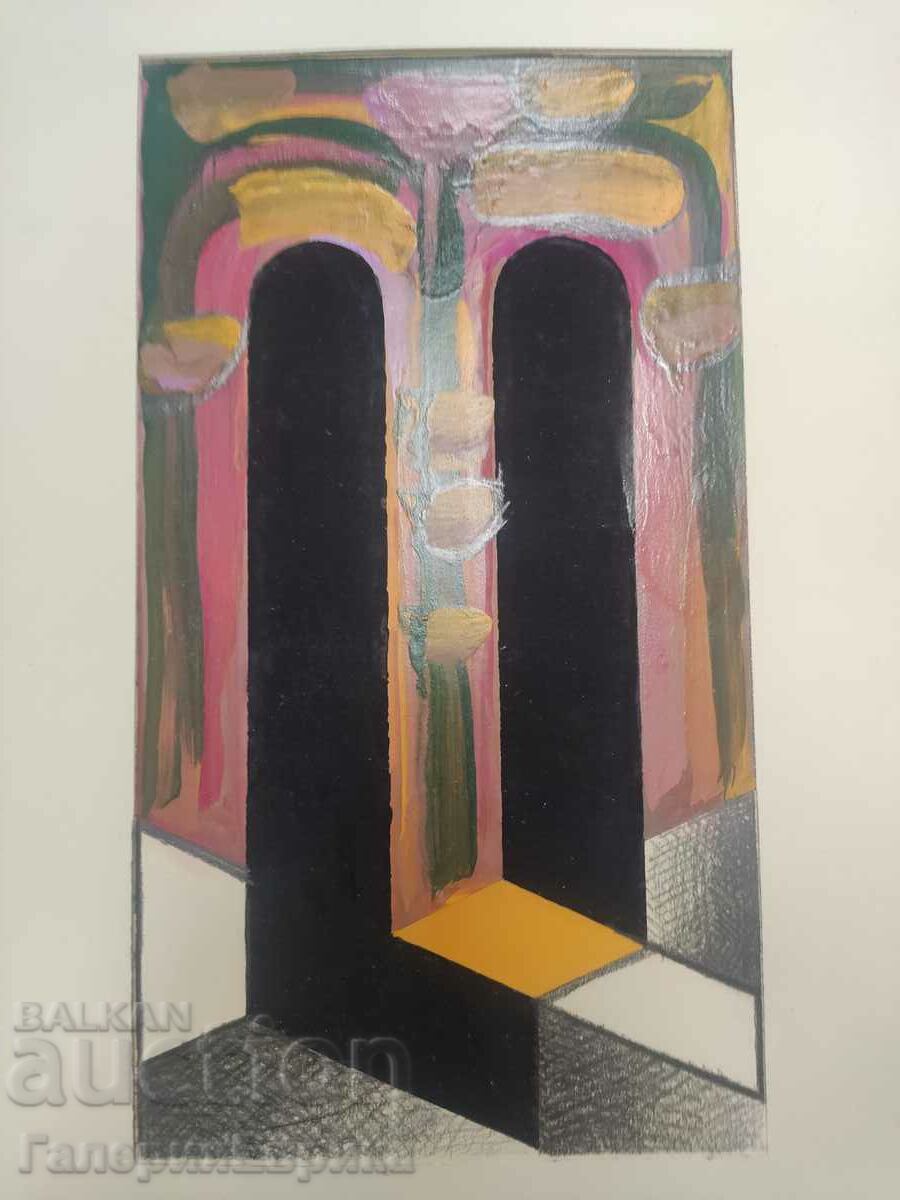 Auction Kiril Nedyalkov painting mixed media unsigned Auction Kiril Nedyalkov painting mixed media unsigned