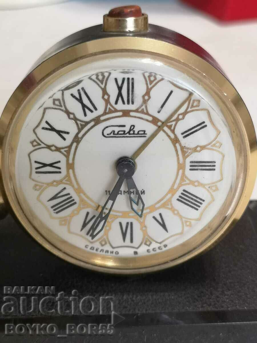 Russian USSR Desk Clock Slava MIA Ruse 1977 - 5