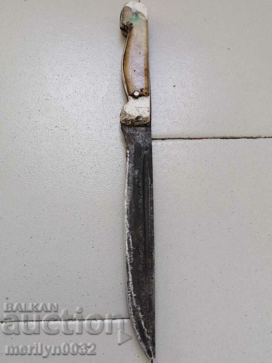 Old knife with karakulak engravings, stem blade - 5 Old knife with karakulak engravings, stem blade - 5