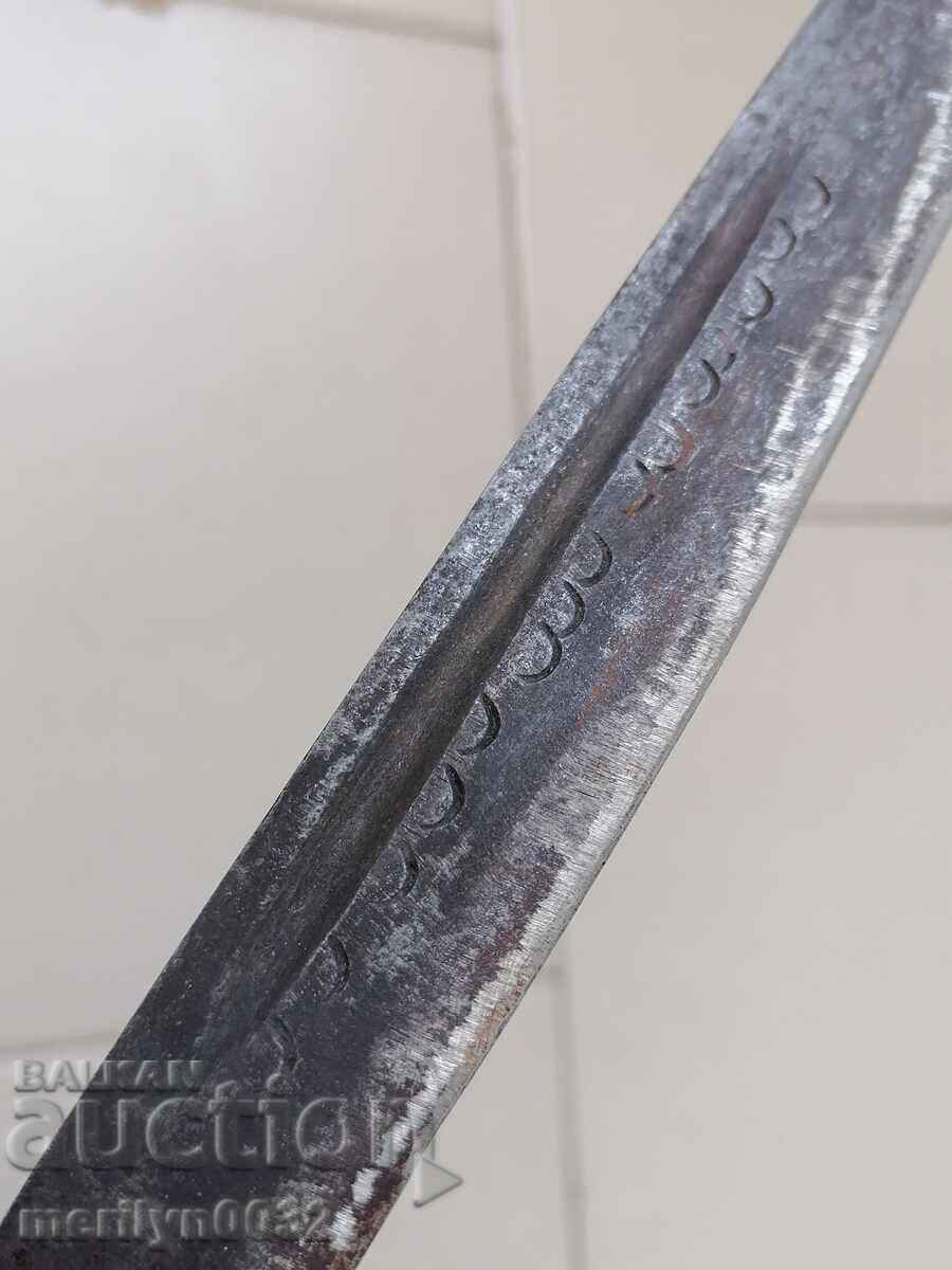 Old knife with karakulak engravings, stem blade - 6 Old knife with karakulak engravings, stem blade - 6