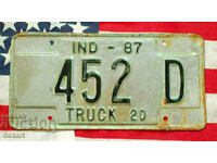 Американски регистрационен номер Табела INDIANA 1987