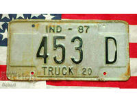 Американски регистрационен номер Табела INDIANA 1987
