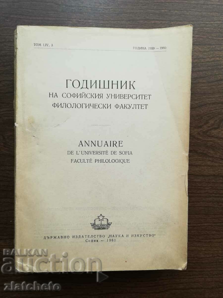 Yearbook of the University of Philology at the Faculty of Philology Volume 54 1961