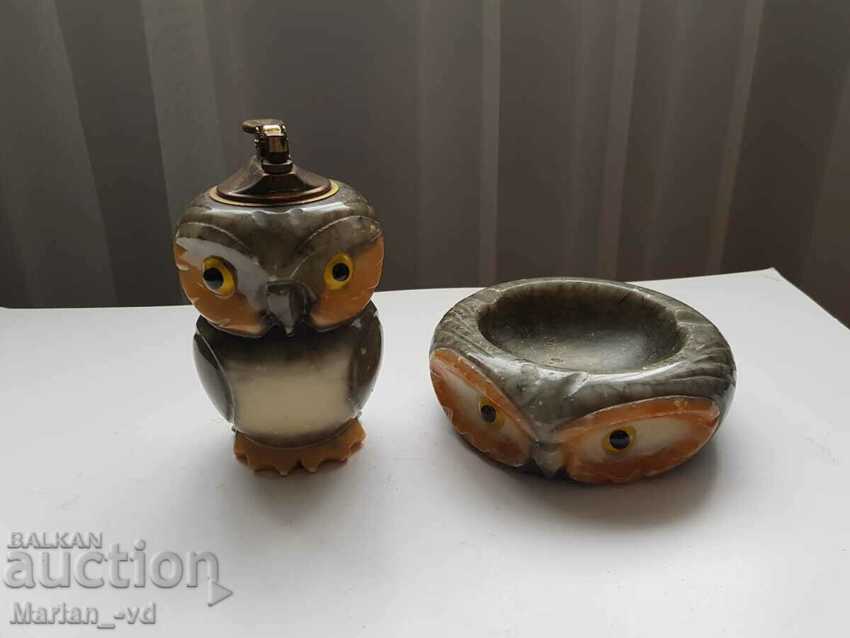 Marble lighter and ashtray set - 5