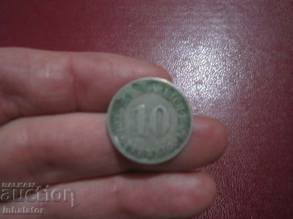 1904 year 10 pfennig letter A