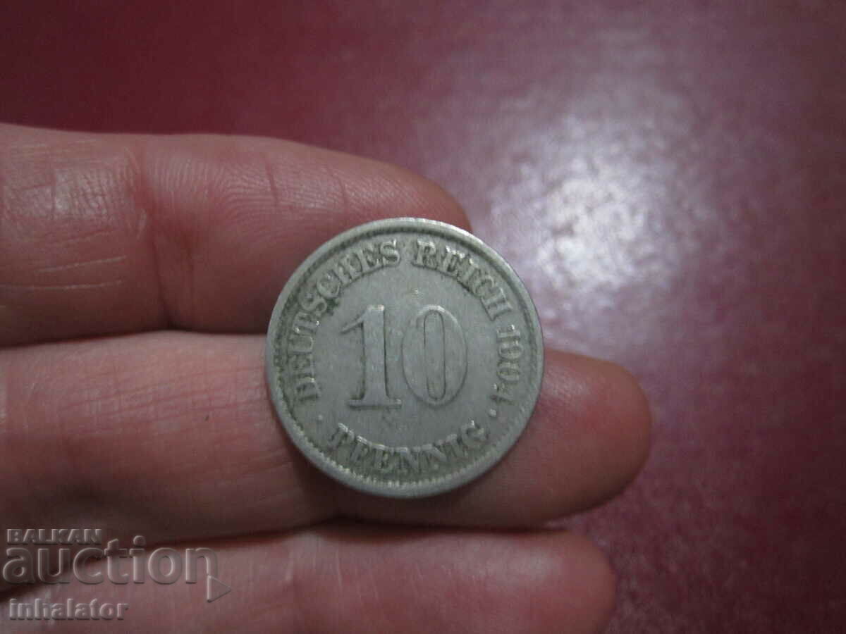 1904 anul 10 pfennig litera A