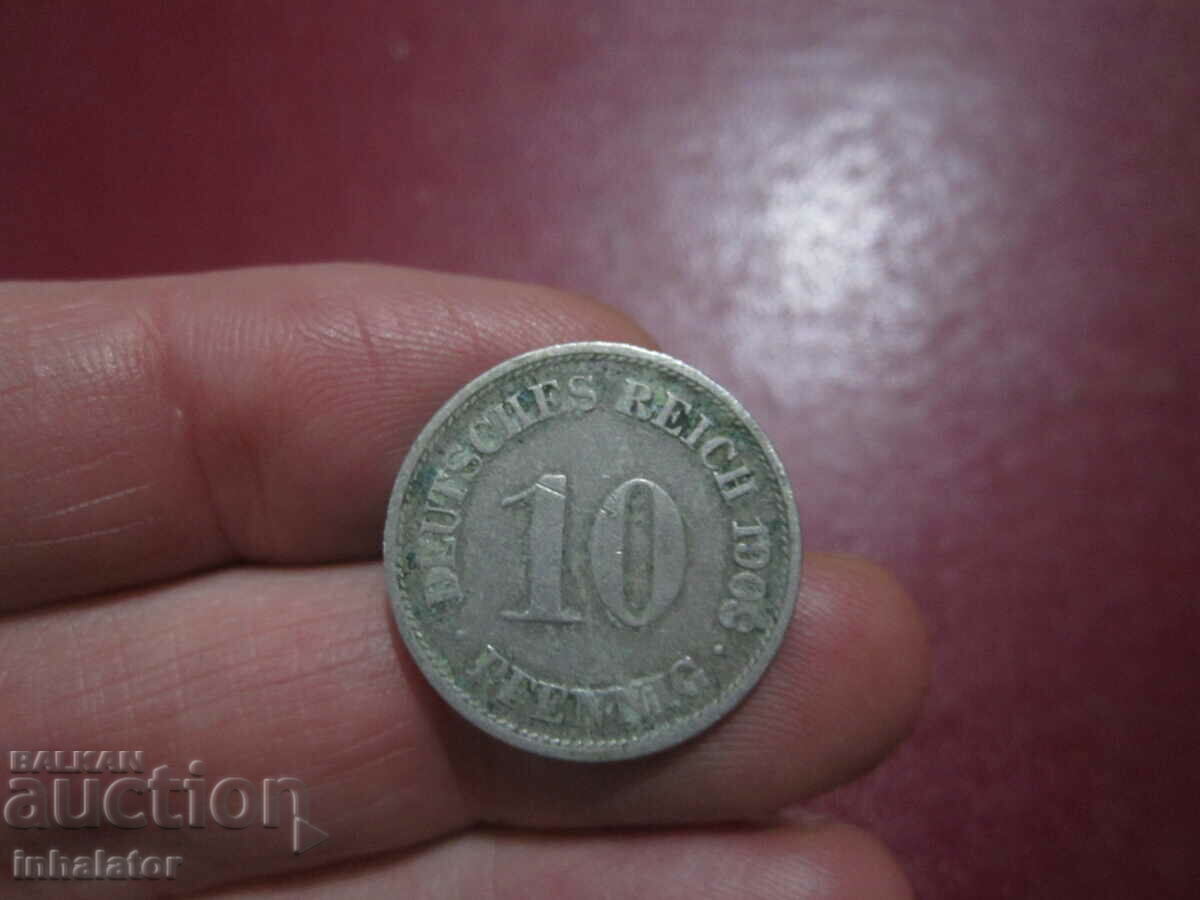 1908 10 pfennig litera F
