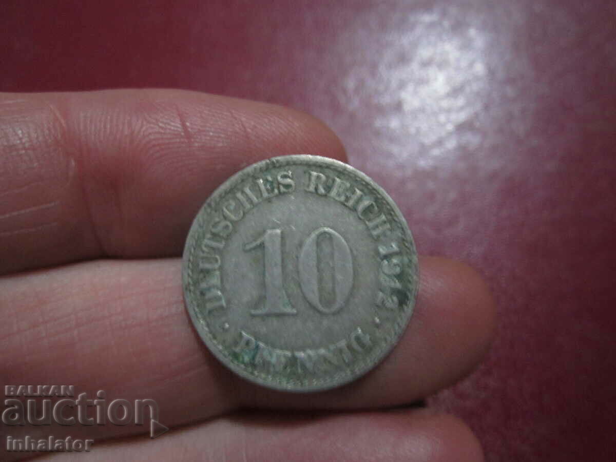 1912 έτος 10 pfennig γράμμα Α