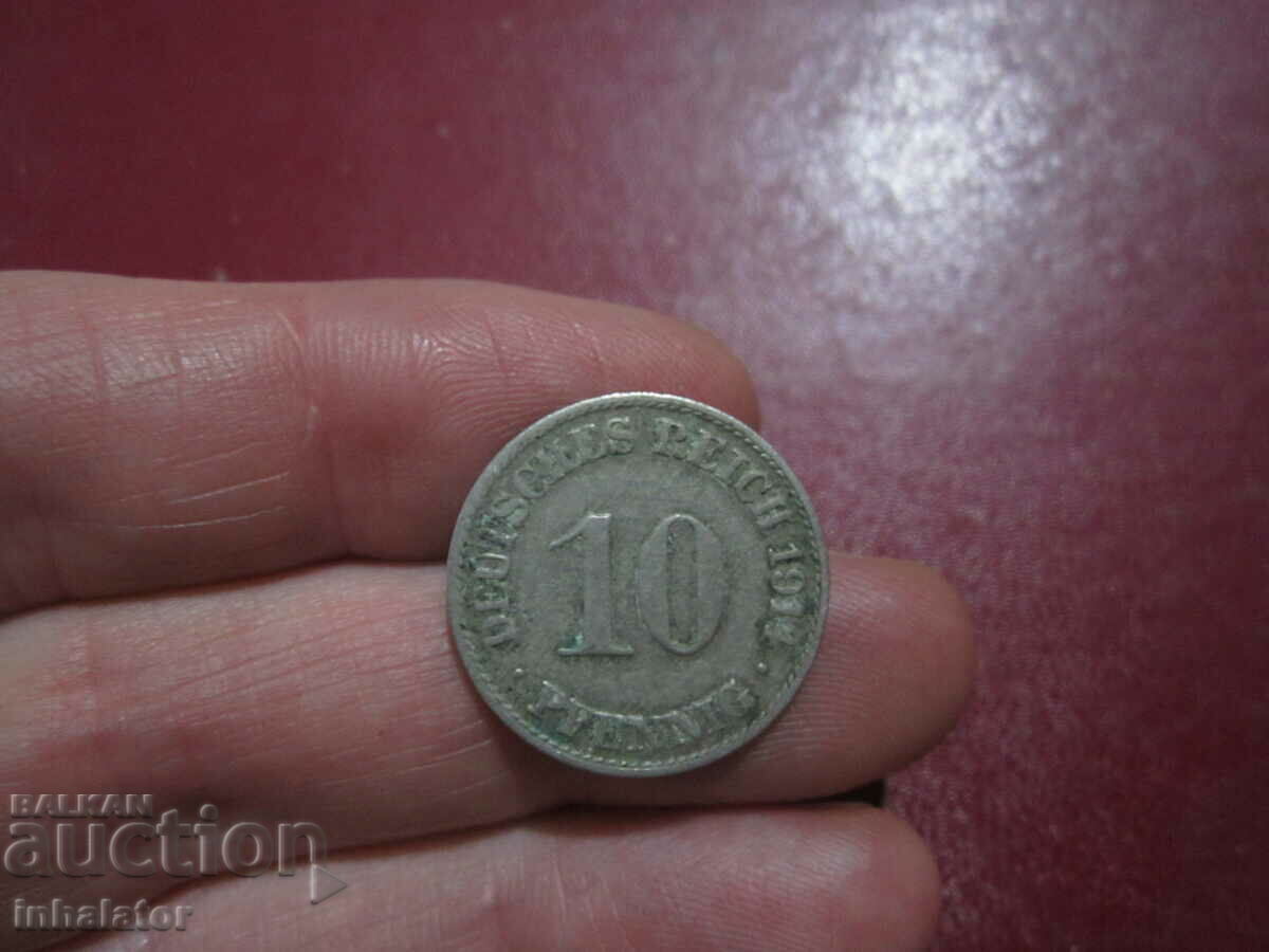 1914 10 pfennig letter A