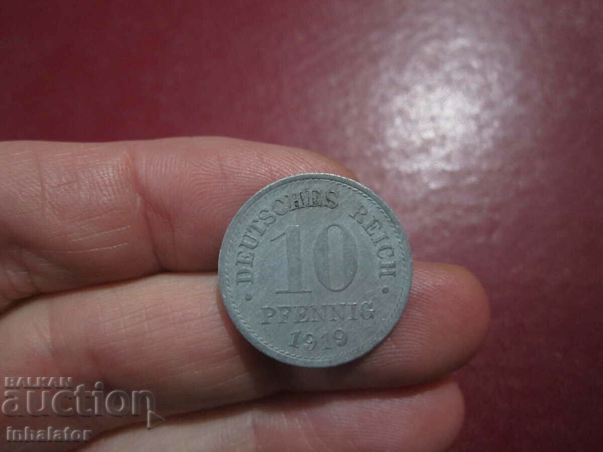1919 10 pfennig ZINC