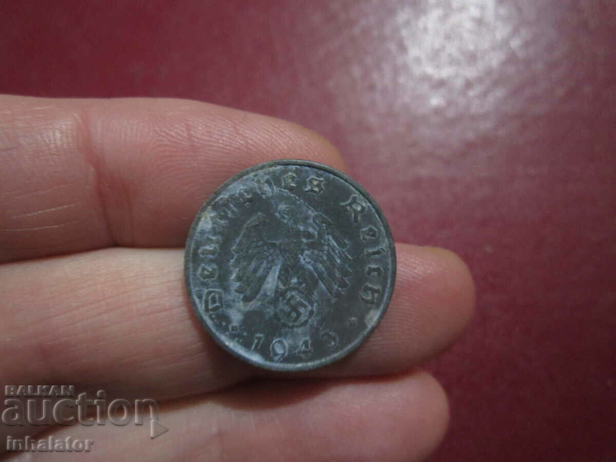 1943 anul 10 pfennig litera A - Zinc