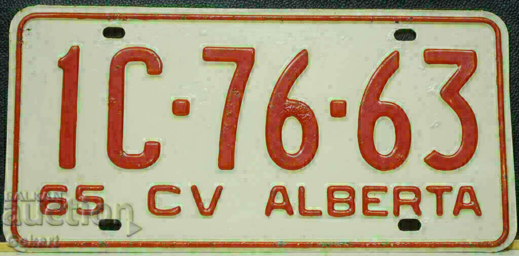 Placă de înmatriculare canadiană ALBERTA 1965