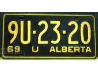 Καναδική πινακίδα κυκλοφορίας ALBERTA 1969