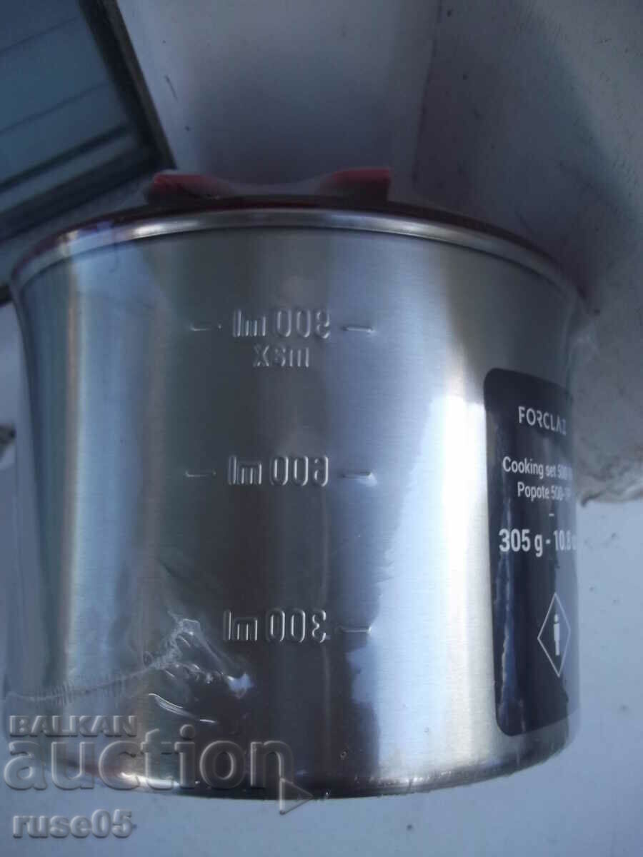 Set of dishes made of stainless steel for trekking "MT500" for 1 person - 5 Set of dishes made of stainless steel for trekking "MT500" for 1 person - 5