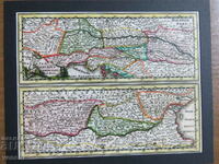 MAP - DANUBE RIVER, BULGARIA -1724 - COPY