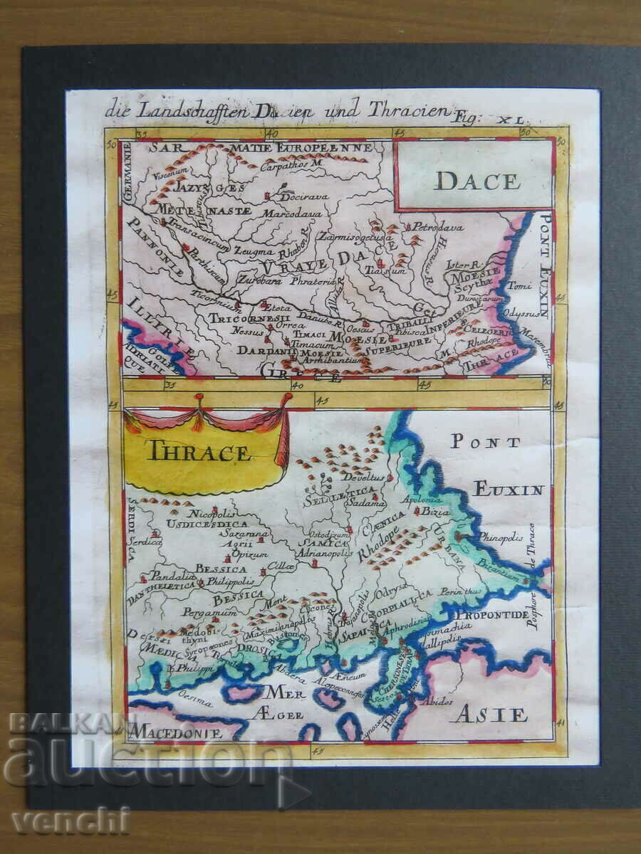 HARTĂ - DACIA, THRACIA - 1719 - COPIE