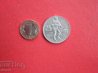 Moneda de argint 1954 de 25 de coroane Republica Cehă
