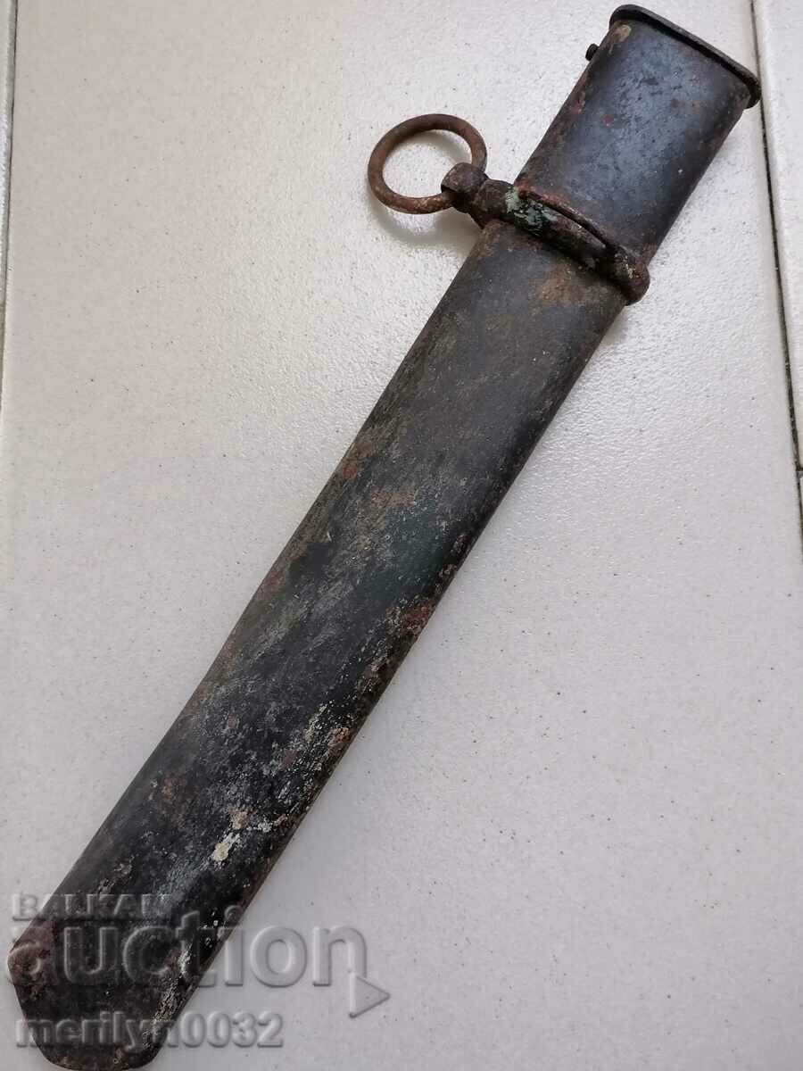 Canistra cu sabie de luptă transformată în lamă de cuțit de șanț WW1