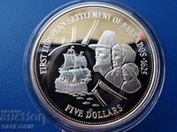 RS(45) Barbados- 5 Dollars 1995- Matt Glanz- many small mintage. BZC