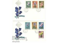 Postal envelope - first day - series Flowers 1968 - 2 envelopes