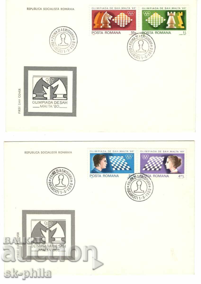 Пощенски плик - първодневен - Шахмат, Малта 80