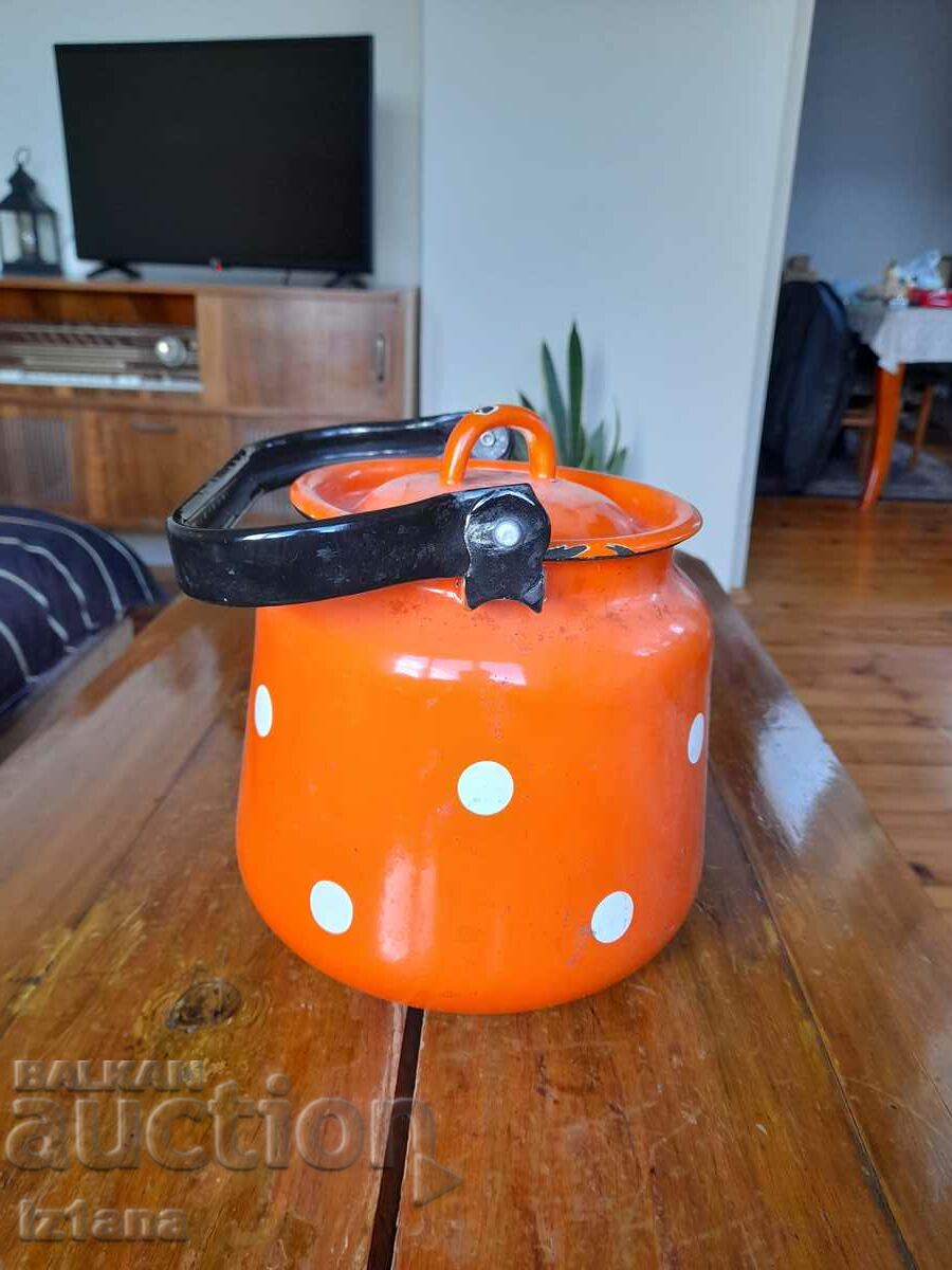 Delivery of Old enamel teapot Delivery of Old enamel teapot