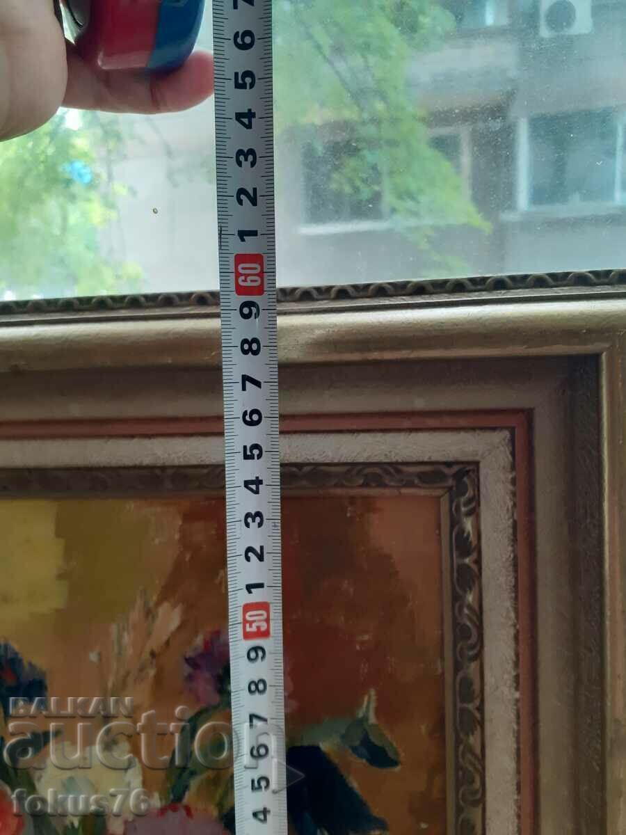 Όμορφη ελαιογραφία σε καμβά - δερμάτινη κορνίζα με υπογραφή - 6 Όμορφη ελαιογραφία σε καμβά - δερμάτινη κορνίζα με υπογραφή - 6