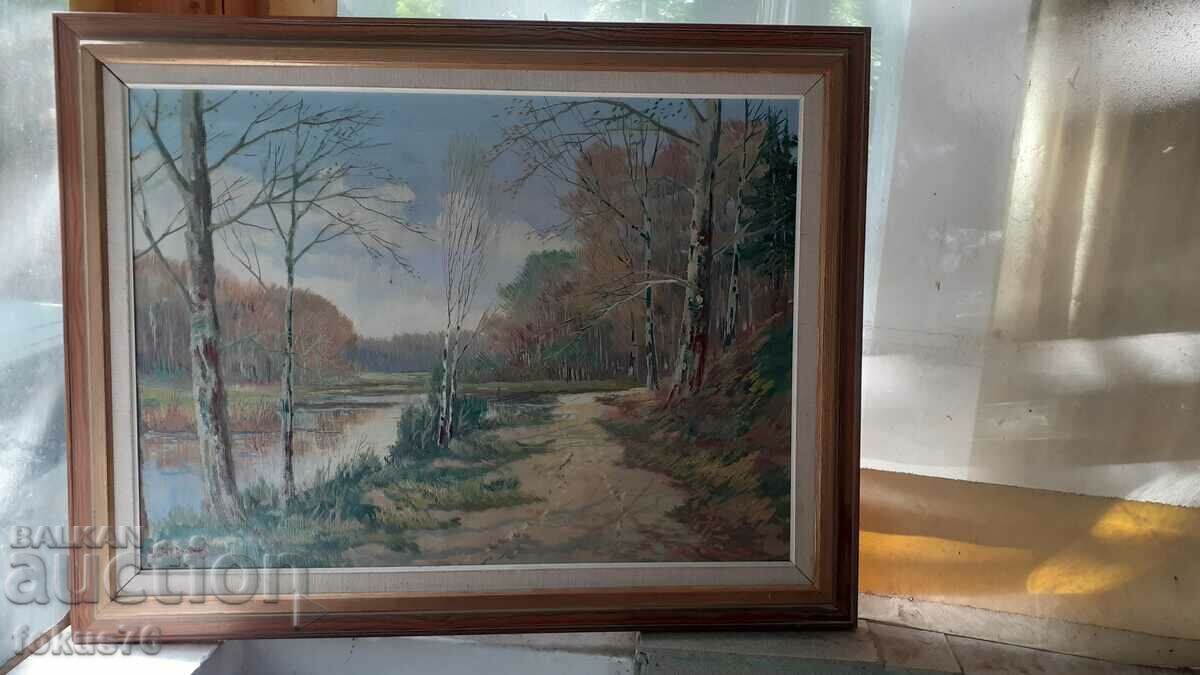 Great master painting oil on canvas signature frame