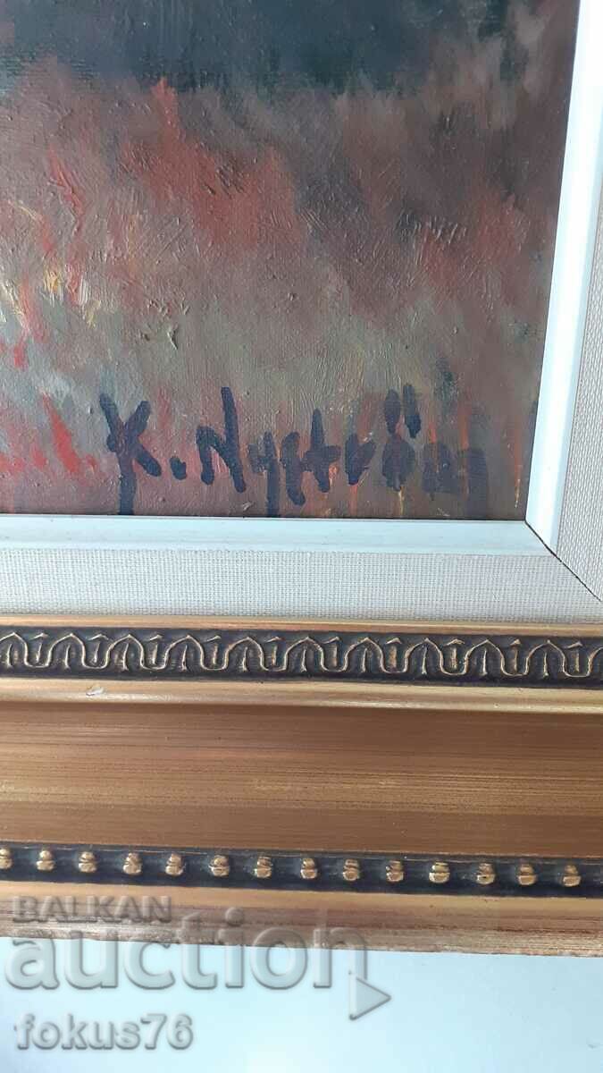 Unique master painting oil on canvas signed frame with price 150.00 BGN | € 76.69 Unique master painting oil on canvas signed frame with price 150.00 BGN | € 76.69