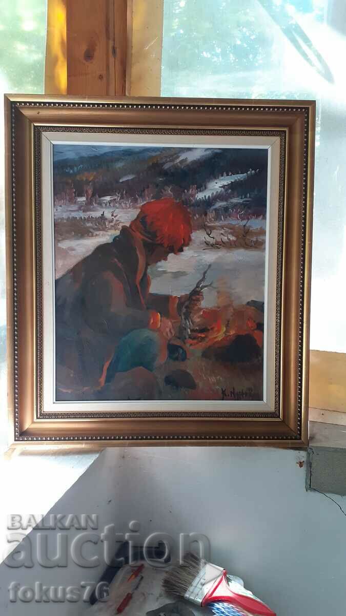 Unique master painting oil on canvas signed frame