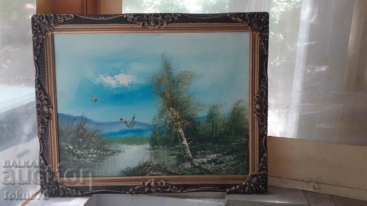 Beautiful oil painting on canvas signature frame Beautiful oil painting on canvas signature frame