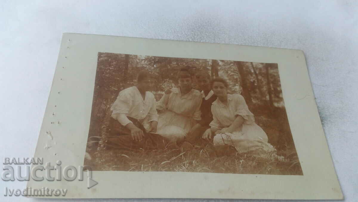 Photo Several young girls in the forest