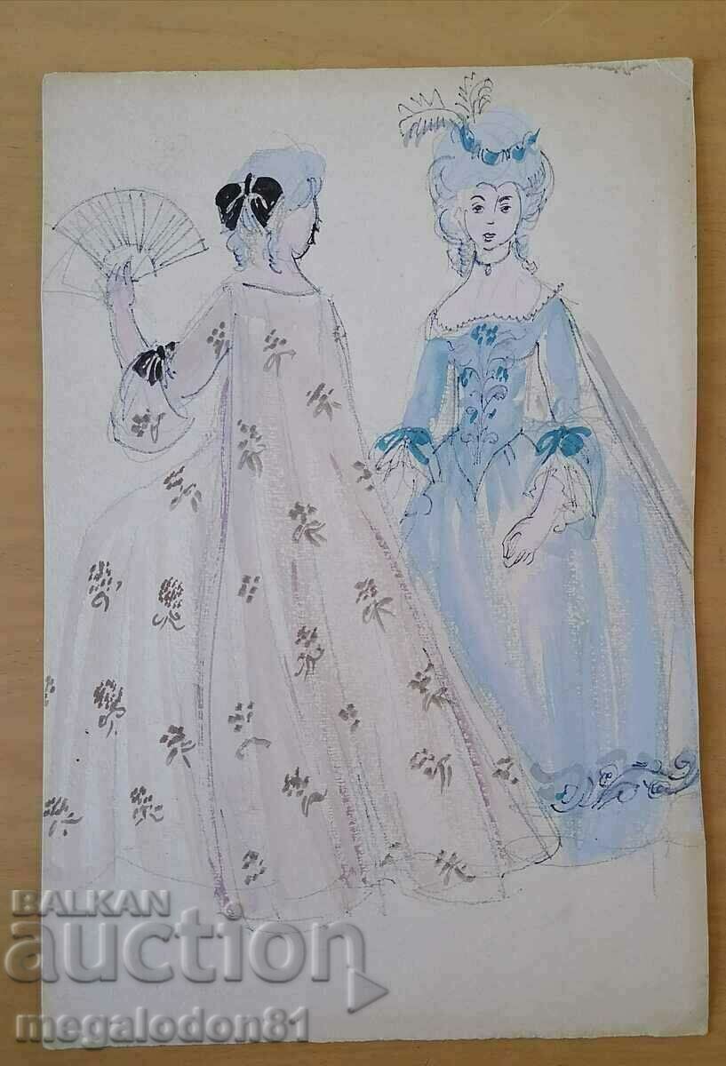 Stage costumes, project - drawing