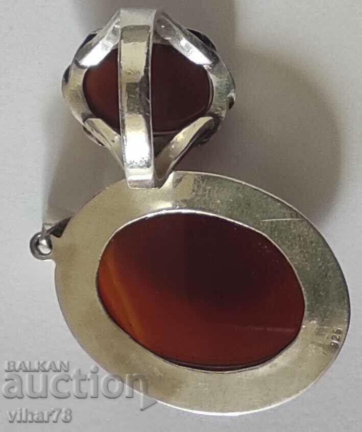 MASSIVE CARNELOL PENDANT AND RING SET - 6 MASSIVE CARNELOL PENDANT AND RING SET - 6