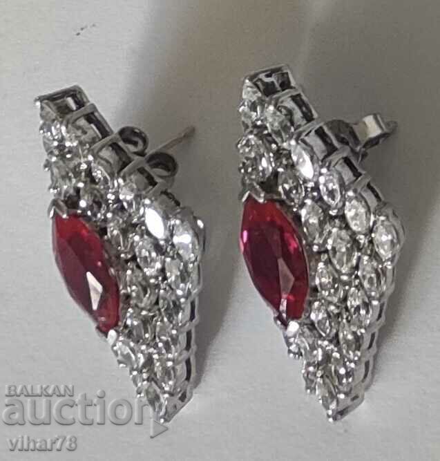 SILVER EARRINGS WITH RUBIES AND ZIRCONIA with price € 179.99 | 352.03 BGN