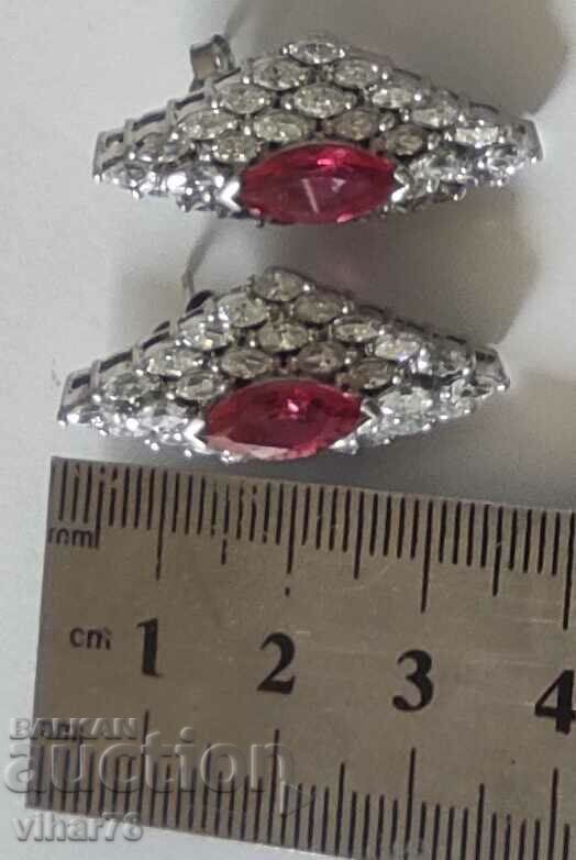 Auction SILVER EARRINGS WITH RUBIES AND ZIRCONIA Auction SILVER EARRINGS WITH RUBIES AND ZIRCONIA