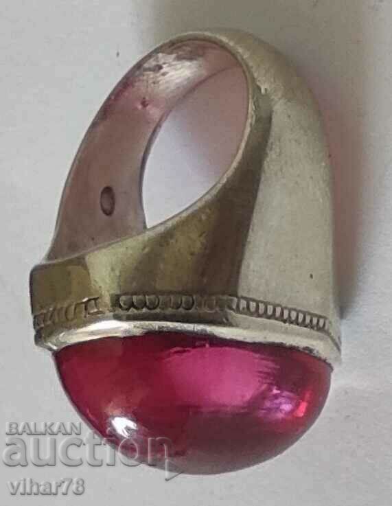 MEN'S SOLID OLD SILVER RING WITH RUBY with price 499.99 BGN | € 255.64 MEN'S SOLID OLD SILVER RING WITH RUBY with price 499.99 BGN | € 255.64