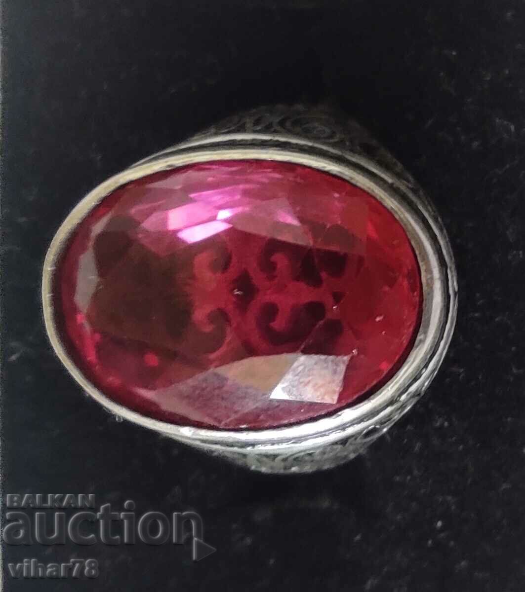 MEN'S SOLID SILVER RING WITH RUBY with price 359.99 BGN | € 184.06 MEN'S SOLID SILVER RING WITH RUBY with price 359.99 BGN | € 184.06