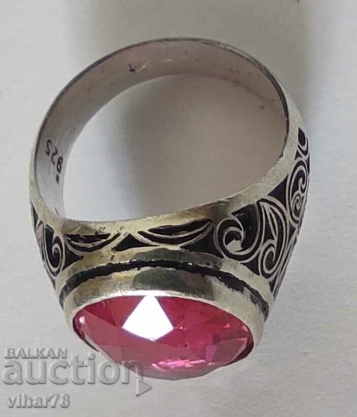 Delivery of MEN'S SOLID SILVER RING WITH RUBY Delivery of MEN'S SOLID SILVER RING WITH RUBY